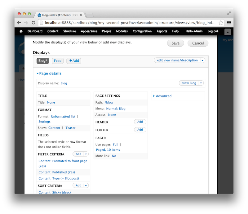 Screen Shot: Creating new Views